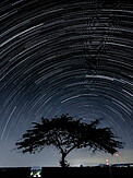 Star Trail in the Southern Hemisphere with Bortle 4 Scale Light Pollution