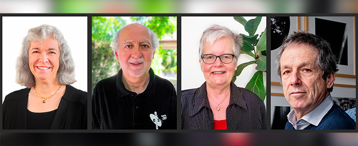 Four IAU Officers for 2021–2024 pose in individual portrait photographs.