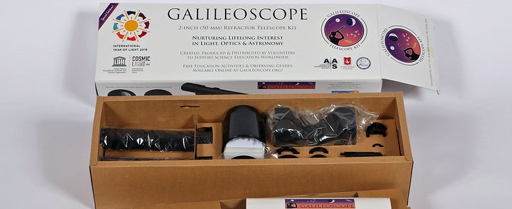 Galileoscope telescope kit in box