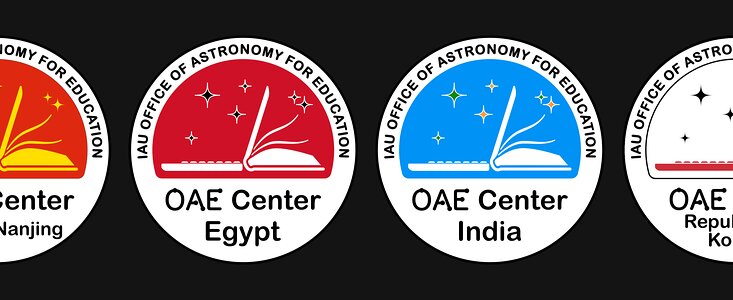 Mosaic of the four logos of the new Office of Astronomy for Education Branches
