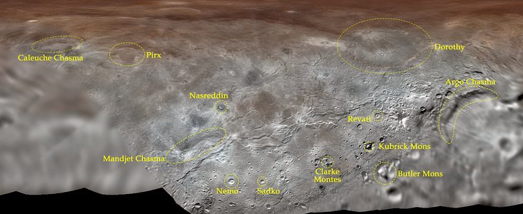 Map projection of Charon