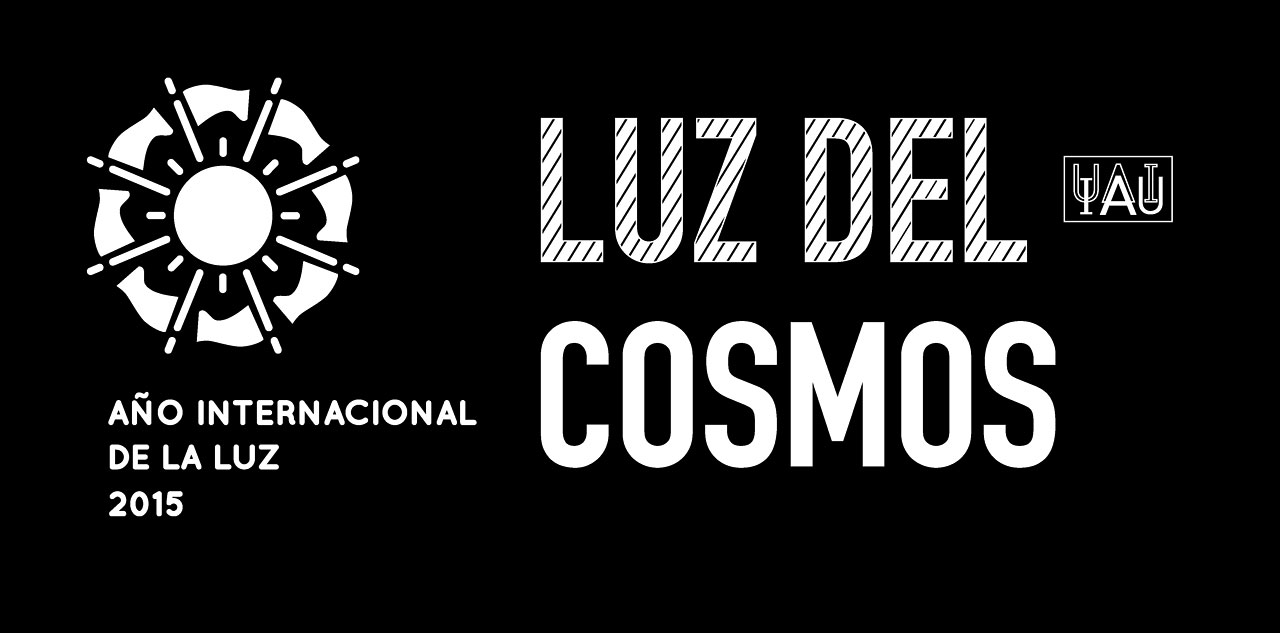 Cosmic Light Logo (white on black background, Spanish)