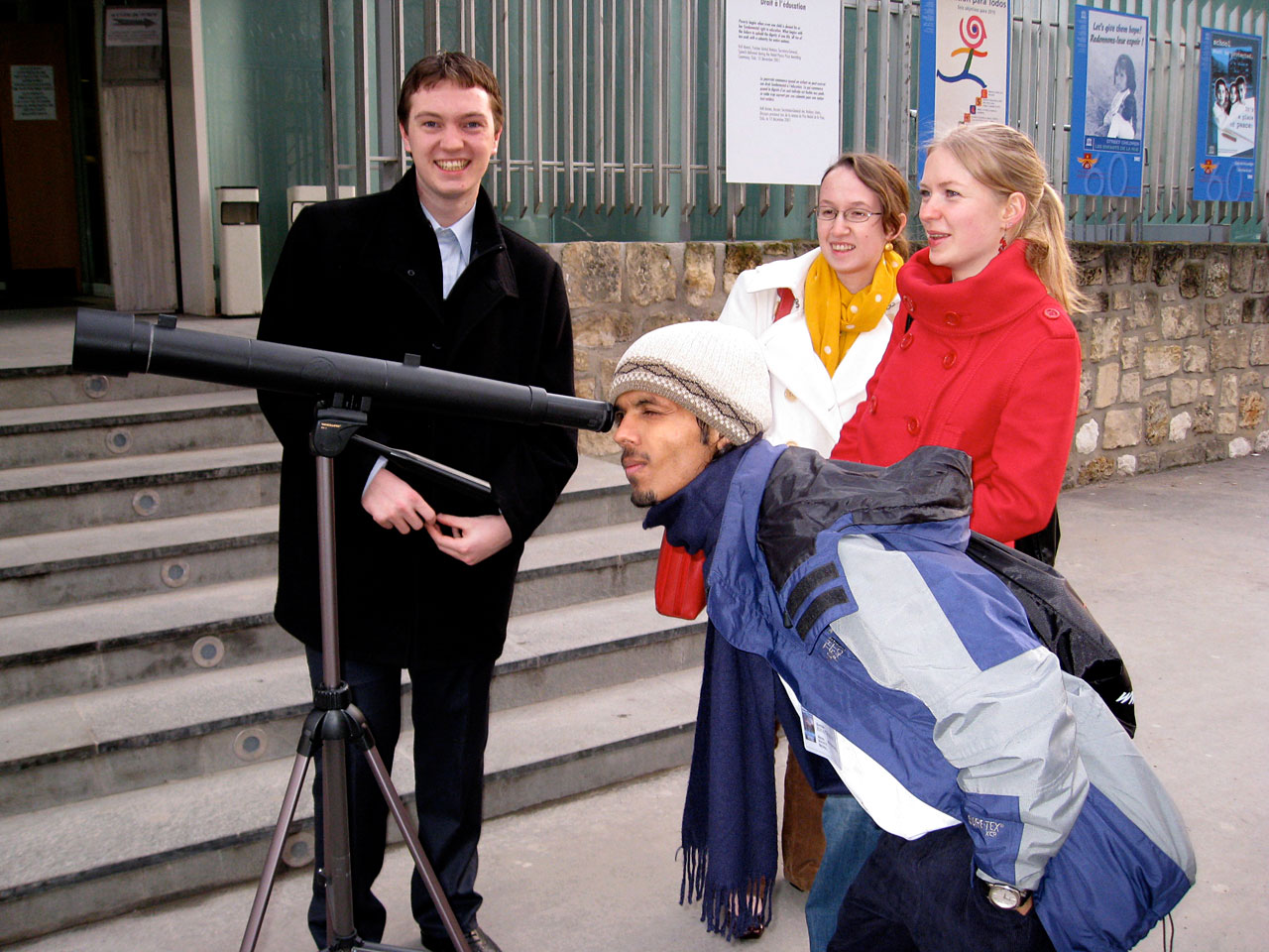 Students with the Galileoscope