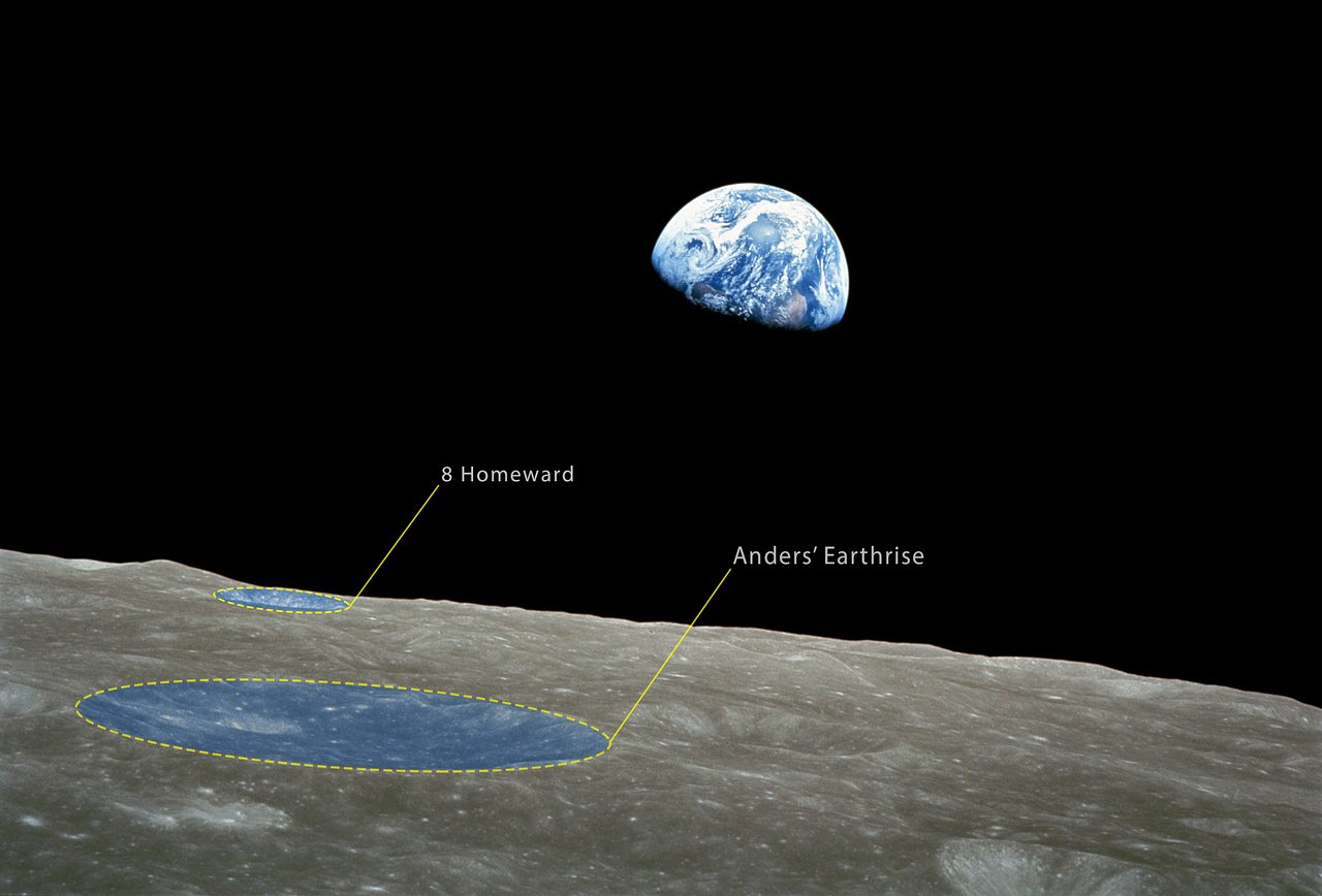 Earthrise from Apollo 8 (annotated)