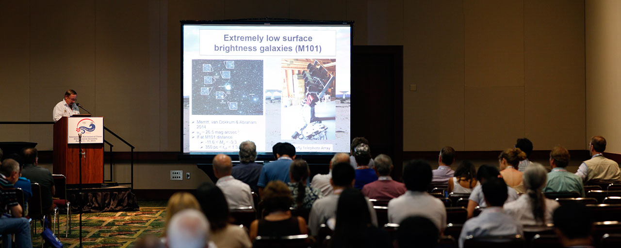 Talk on extremely low surface brightness galaxies at IAU XXIX General Assembly